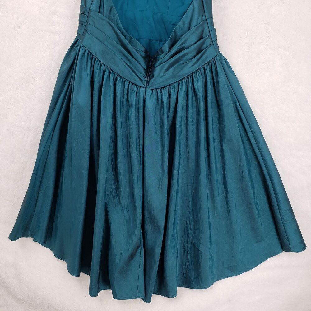 WTOO Dress Womens Size 10 Teal Halter Pleated Ruffle Formal Cocktail Party Gown - Picture 6 of 12